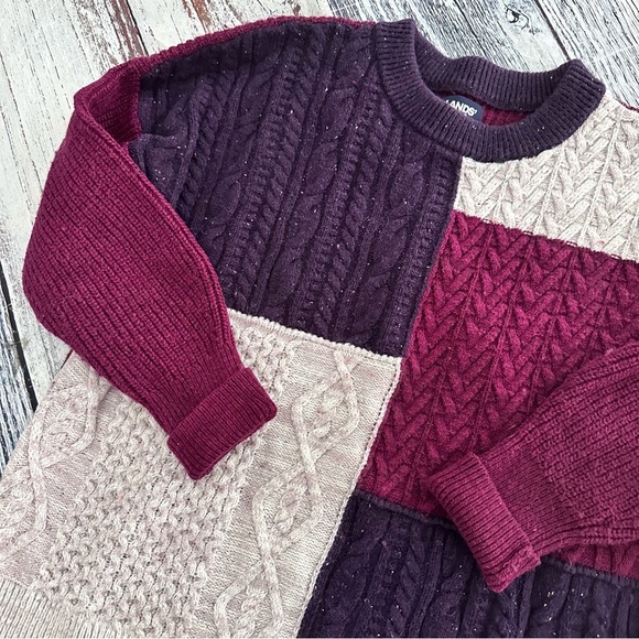 Lands’ End Multicolor Cable Knit Oversized Sweater - Picture 3 of 8